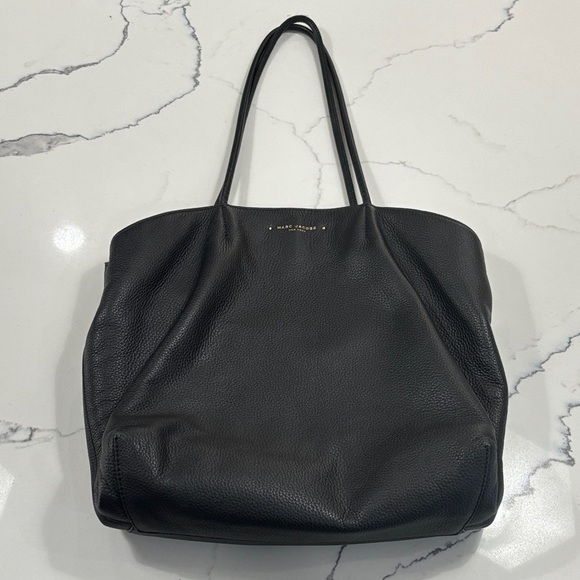 Marc Jacobs Pebbled Black Leather Tote Bag - Picture 1 of 12